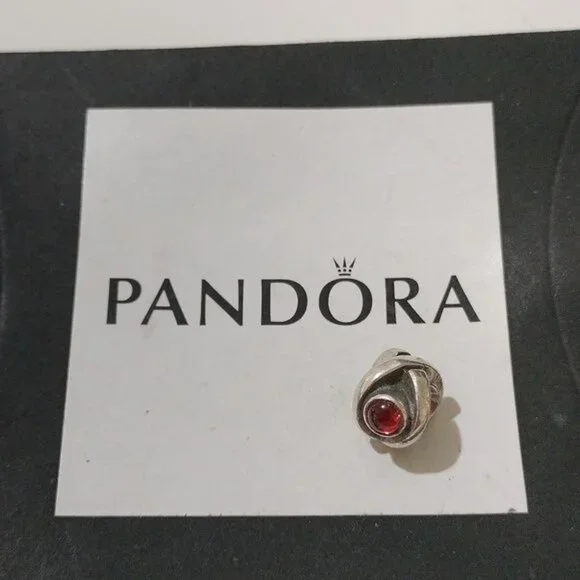 Pandora Retired Sterling Silver Garnet Eye Bead January Birthday - 790127GR - Picture 2 of 5